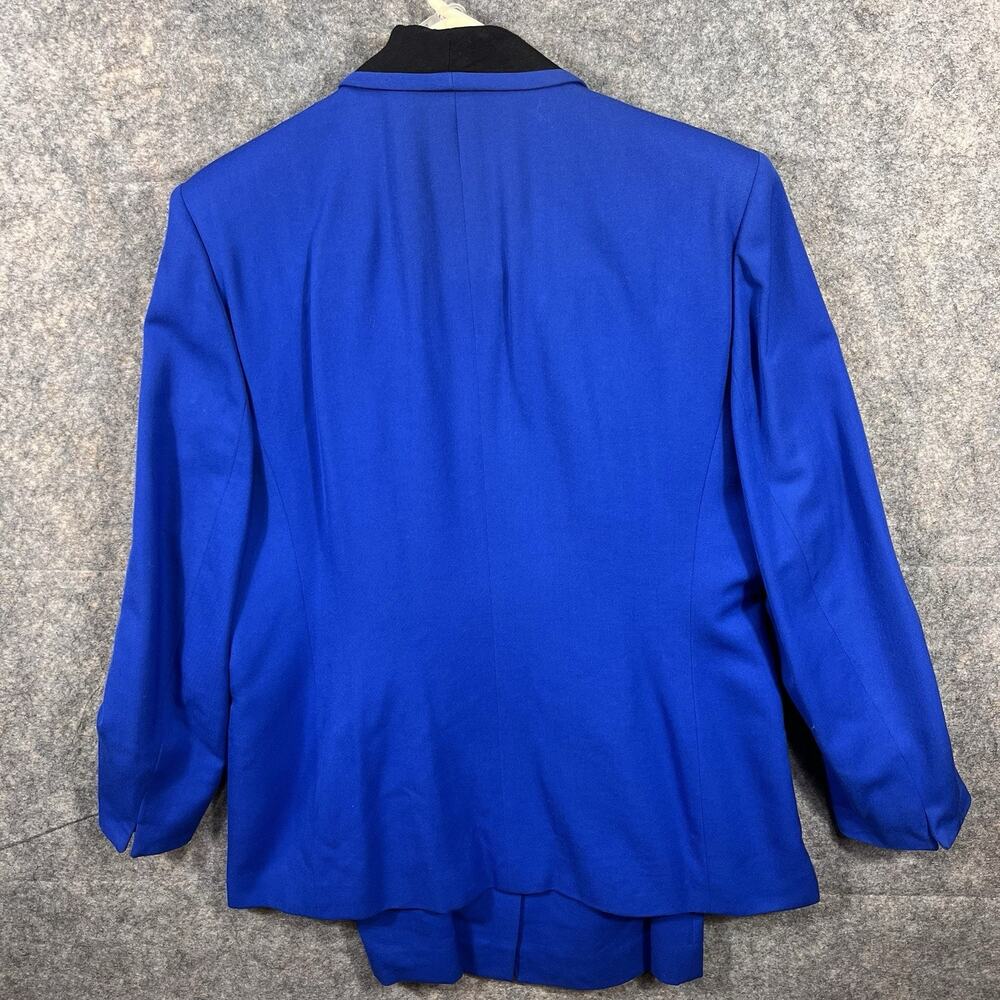 NWT Vintage Saville Suit Womens Skirt Set Blue Wool Blend 12 Double Breasted - Picture 9 of 9